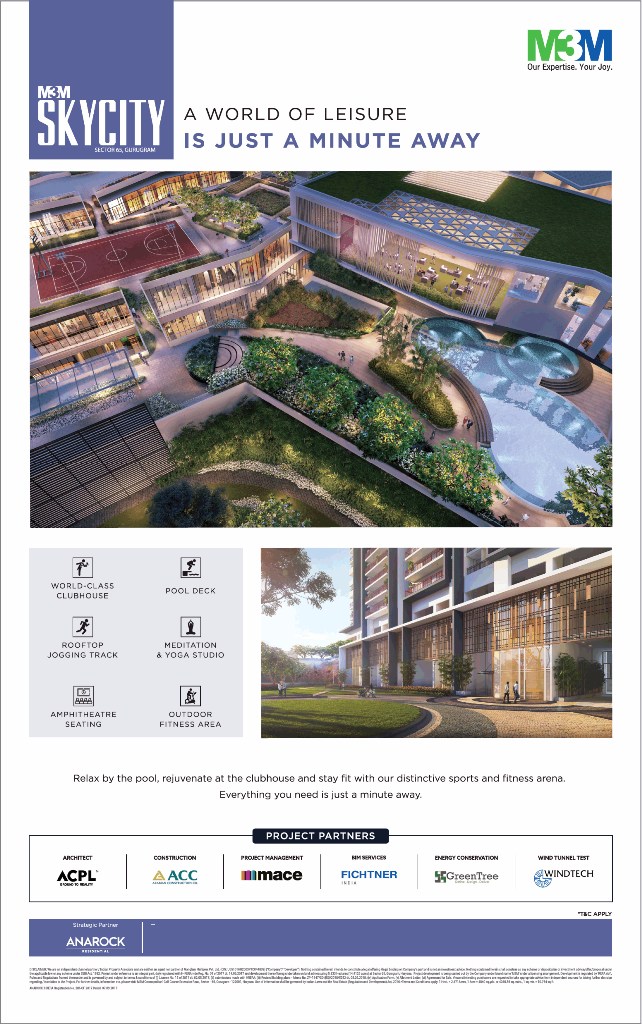 Presenting a world of leisure is just a minute away at M3M Sky City in Gurgaon